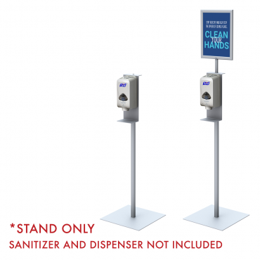 Hand Sanitizer Dispenser Stand - Standard and 11" x 17" Sign Holder